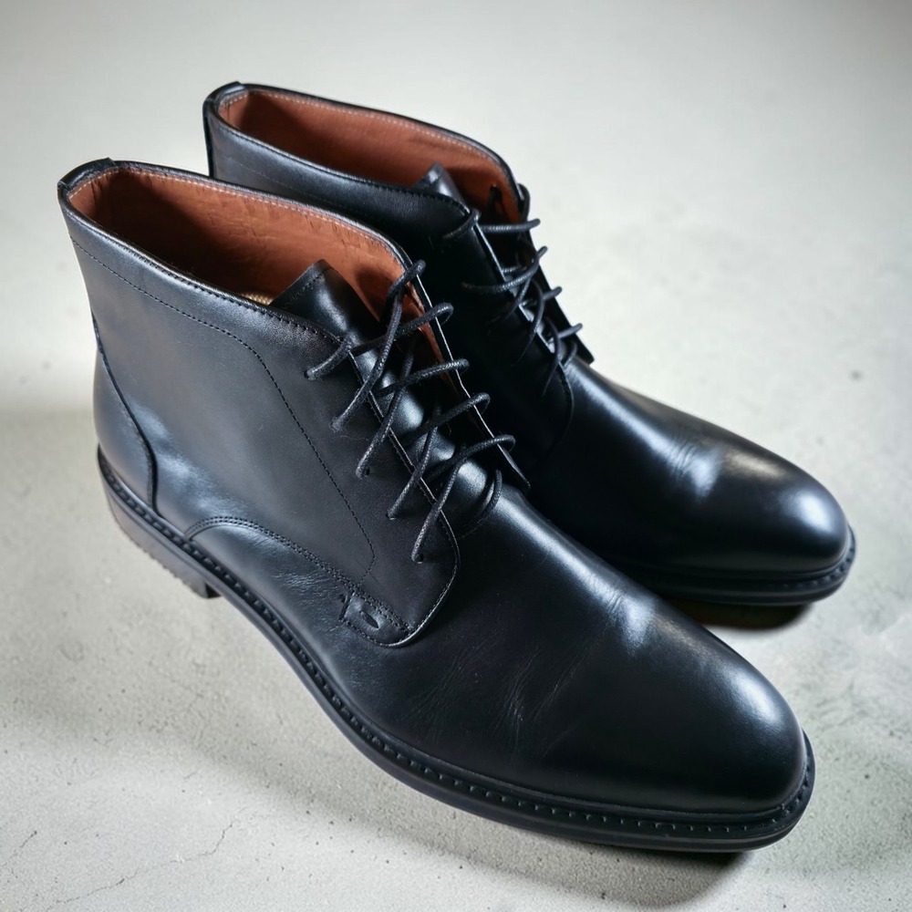 Mens Vintage Foundry Co. Barnaby Black Leather Cap‎ Toe Brogue Boots Size 12 New